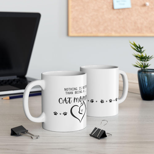 Cat Grandma Ceramic Mug - Perfect Gift for Cat Lovers, Pet Owners, Birthday, Mother's Day, Housewarming, Coffee Tea Cup