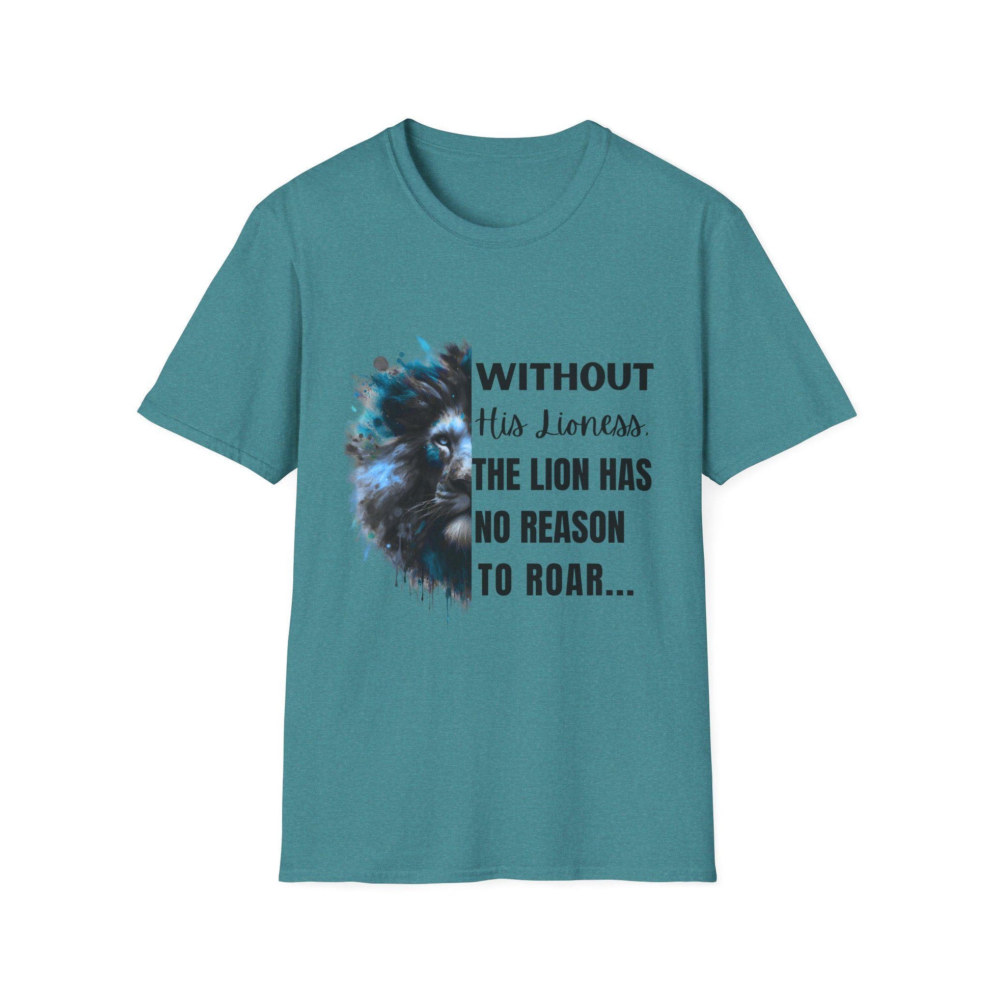 Inspirational Lion T-Shirt | Unisex Softstyle Tee, Motivational Apparel, Nature Lover Gift, Animal Print Shirt, Perfect for Any Occasion