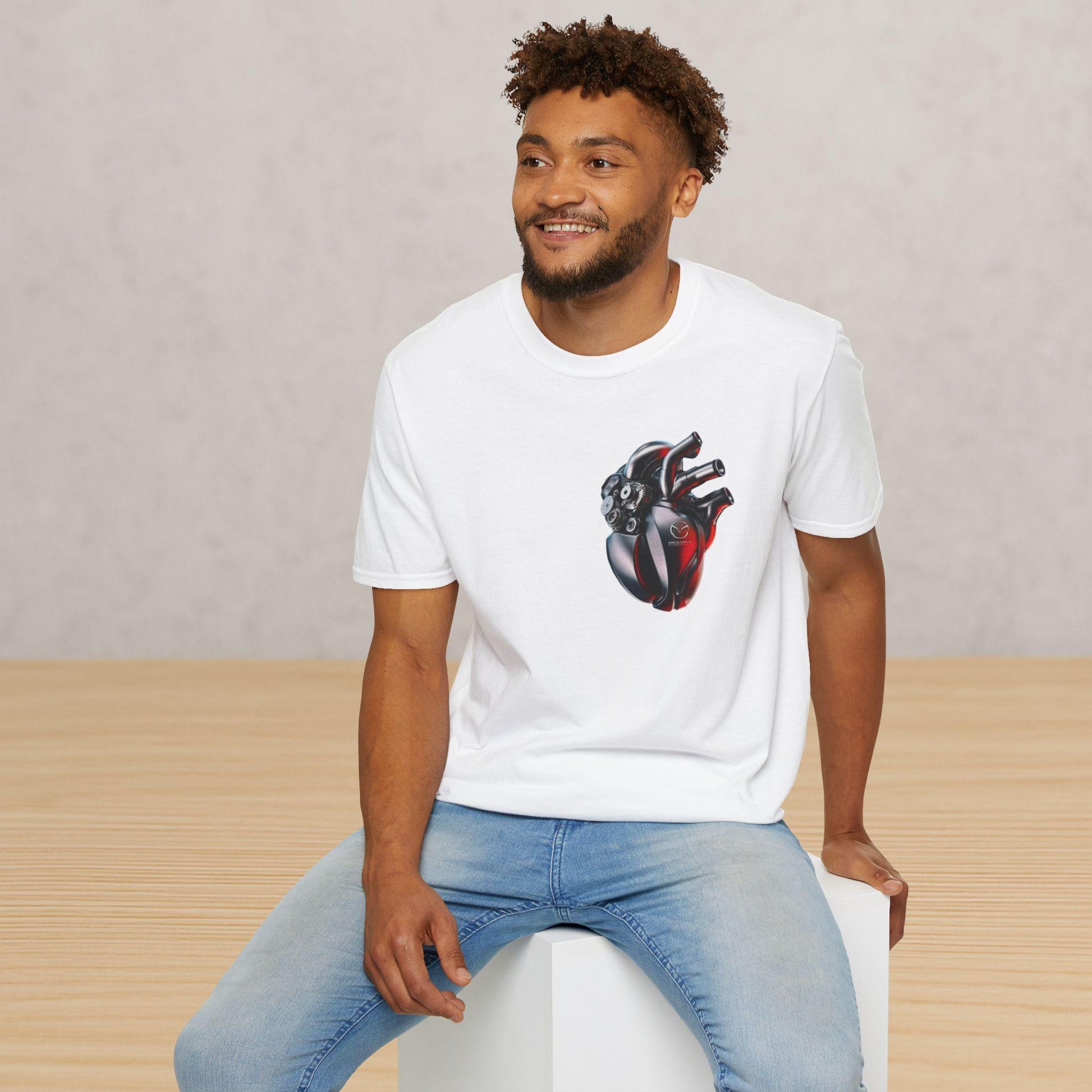Graphic Heart Unisex Softstyle T-Shirt - Casual Wear, Gifts for Friends, Heart Art Shirt, Everyday Comfort, Unique Graphic Tee
