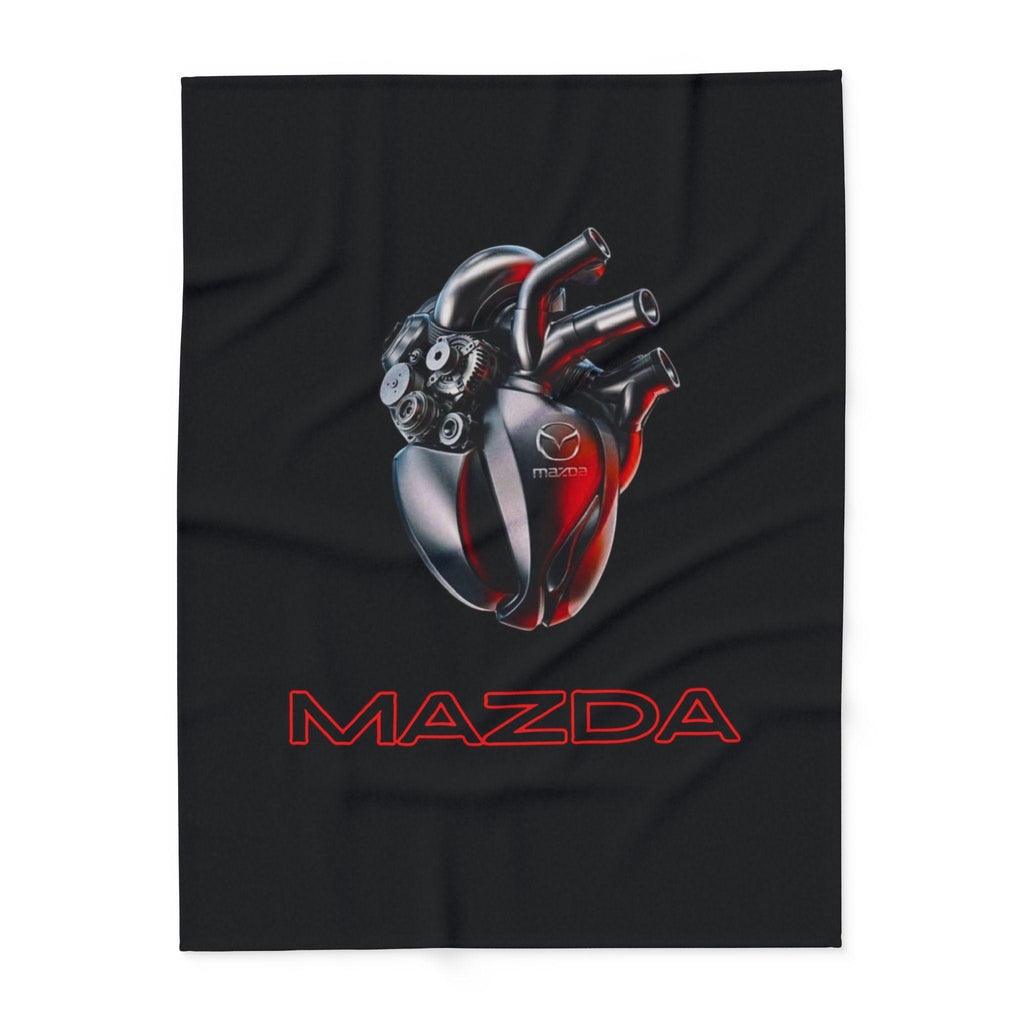 Heart Design Arctic Fleece Blanket, Cozy Home Decor, Unique Gift for Car Lovers, Engine Art for Men, Warmth for All Occasions