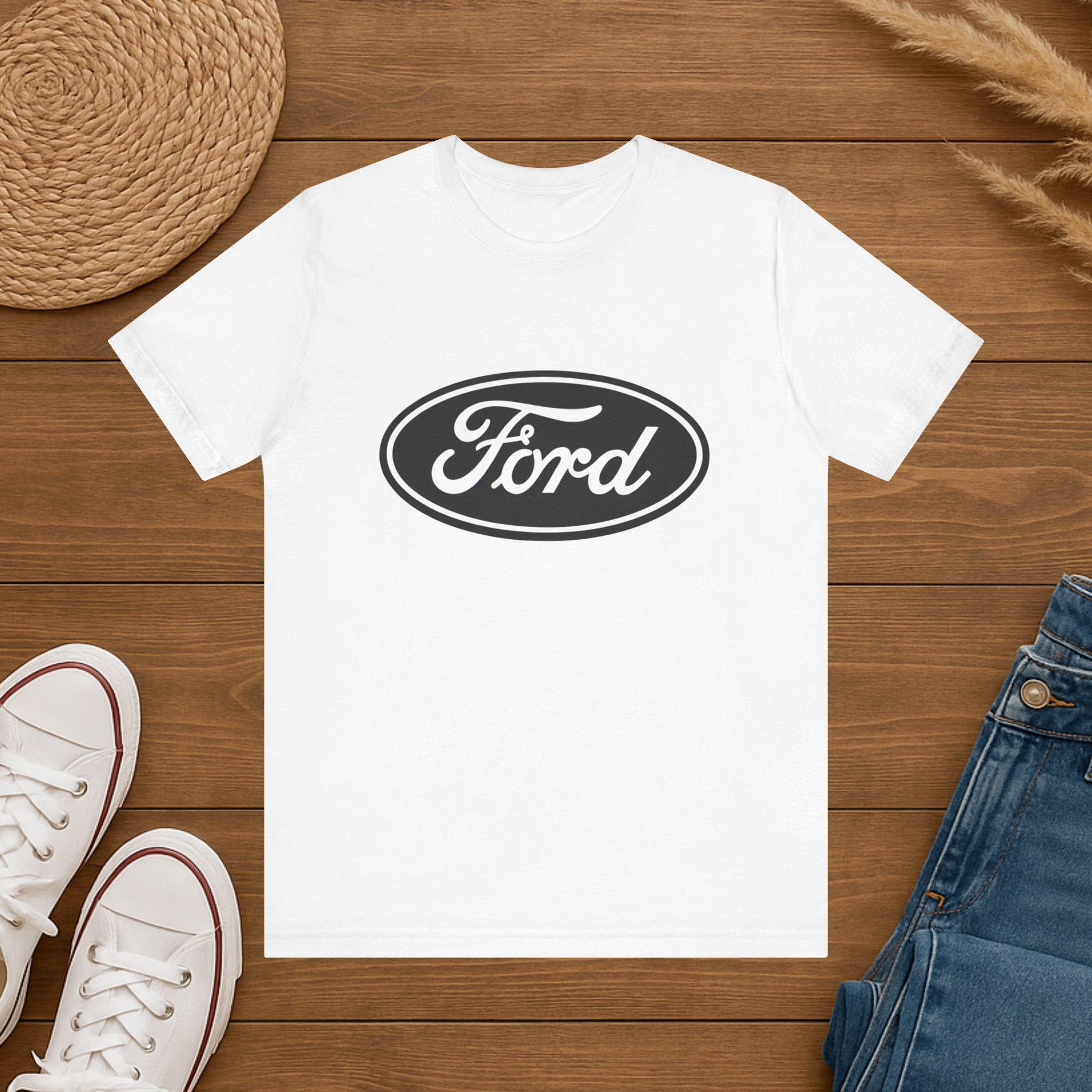 Retro Ford Logo Jersey Tee, Vintage Car Lover Shirt, Unisex Graphic Tee, Ford Fans Gift, Automotive Apparel