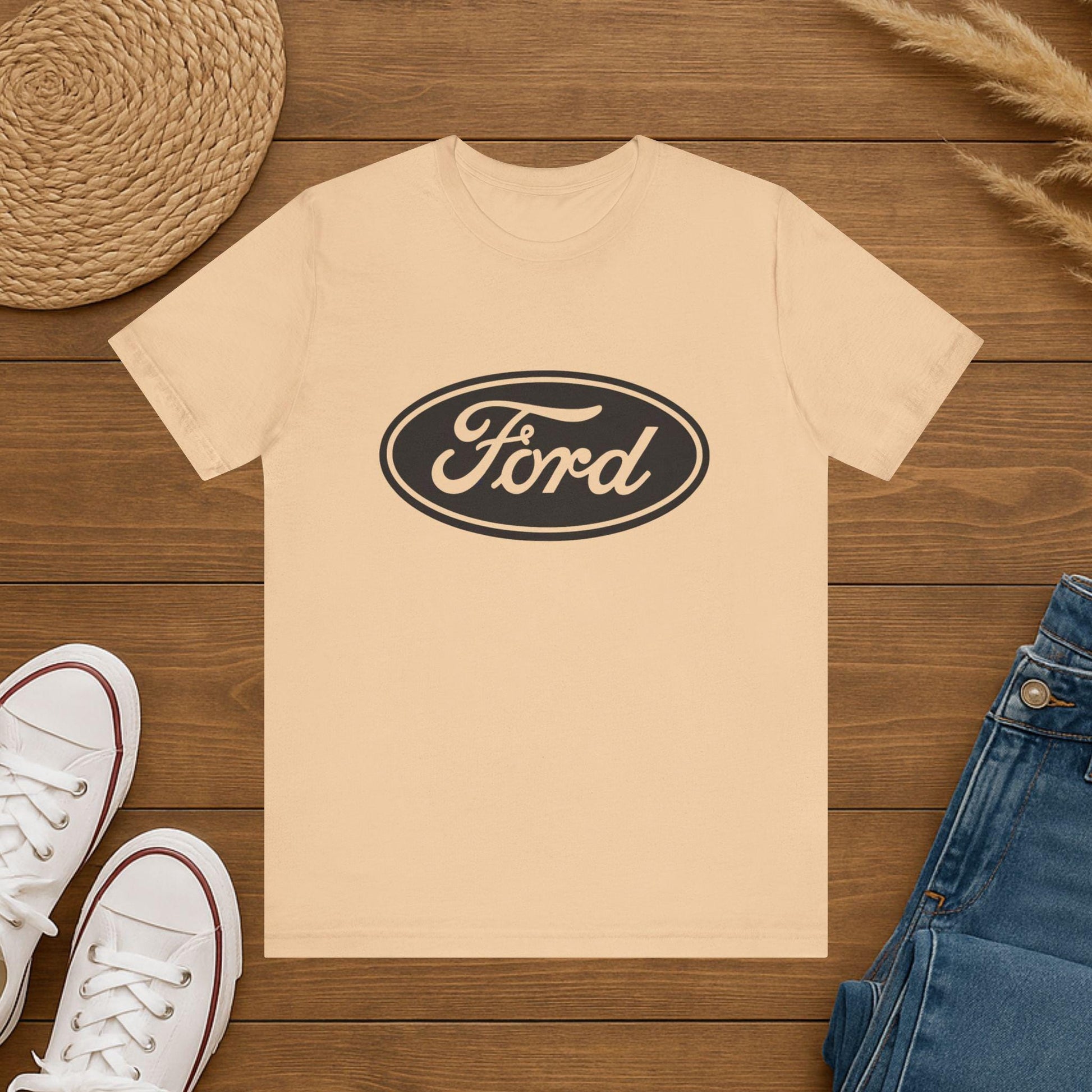 Retro Ford Logo Jersey Tee, Vintage Car Lover Shirt, Unisex Graphic Tee, Ford Fans Gift, Automotive Apparel