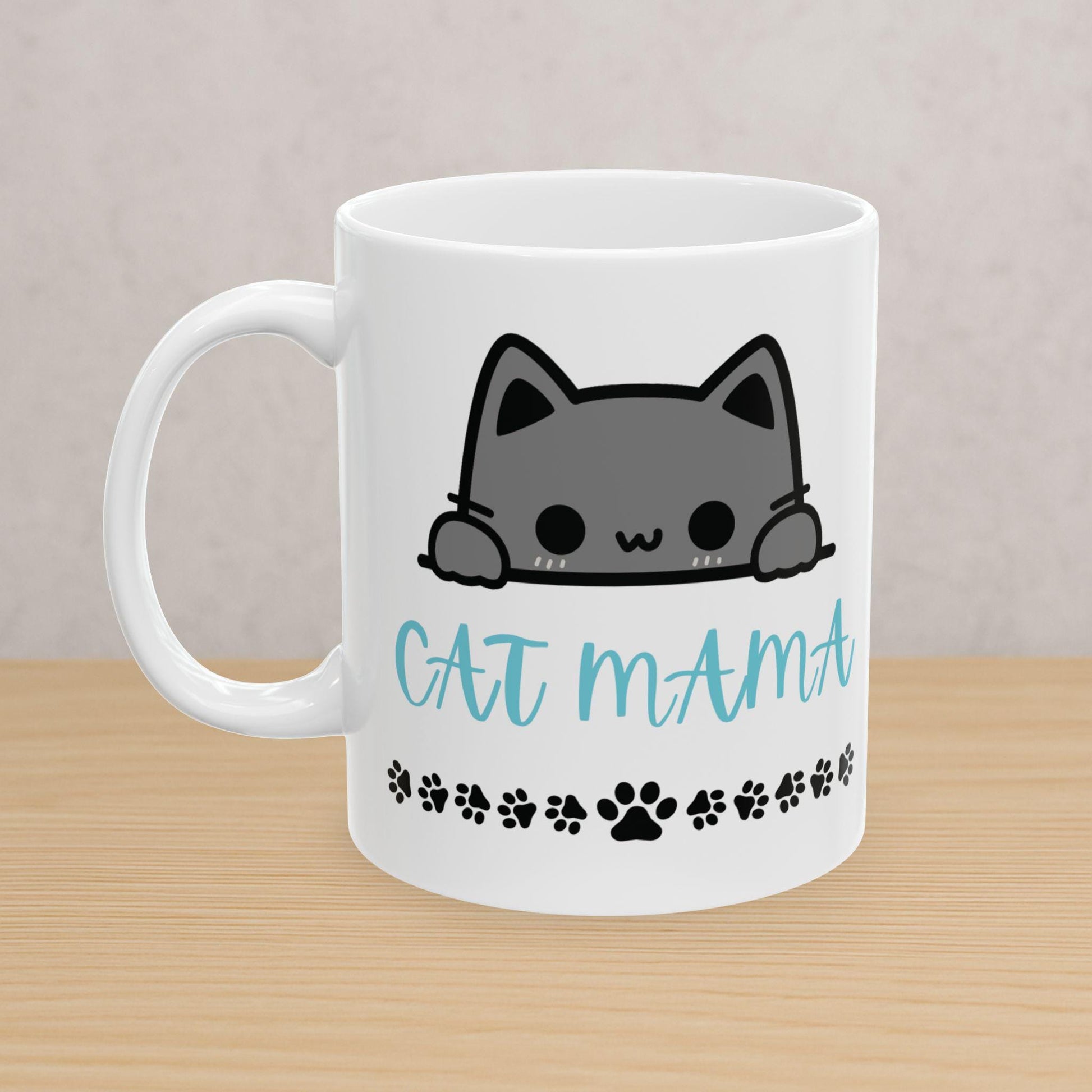 Cute Cat Mama Ceramic Mug - Perfect Gift for Cat Lovers, Animal Enthusiasts, Pet Owners, Cat-Themed Decor, Birthday Gift