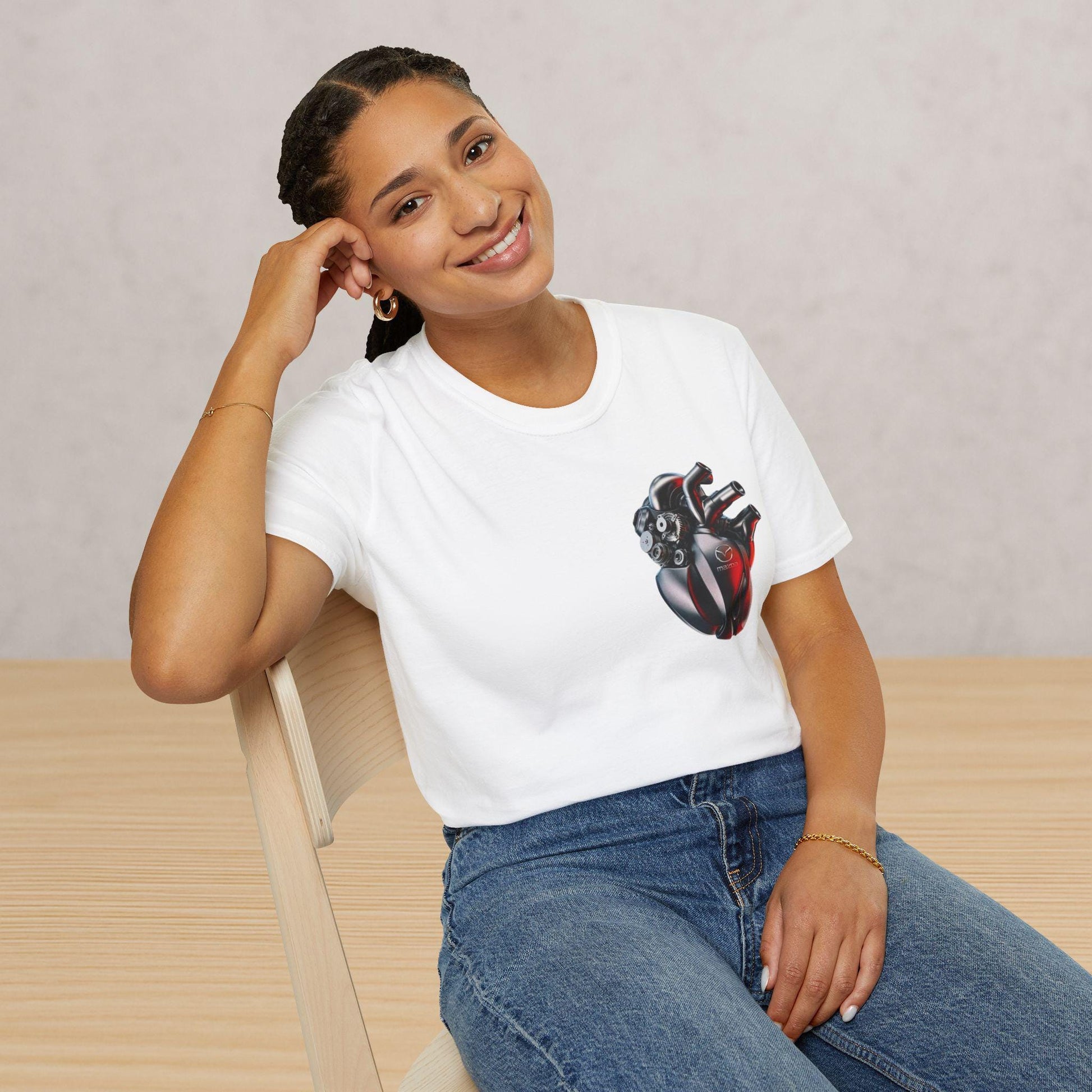 Graphic Heart Unisex Softstyle T-Shirt - Casual Wear, Gifts for Friends, Heart Art Shirt, Everyday Comfort, Unique Graphic Tee