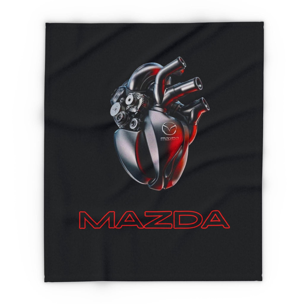 Heart Design Arctic Fleece Blanket, Cozy Home Decor, Unique Gift for Car Lovers, Engine Art for Men, Warmth for All Occasions