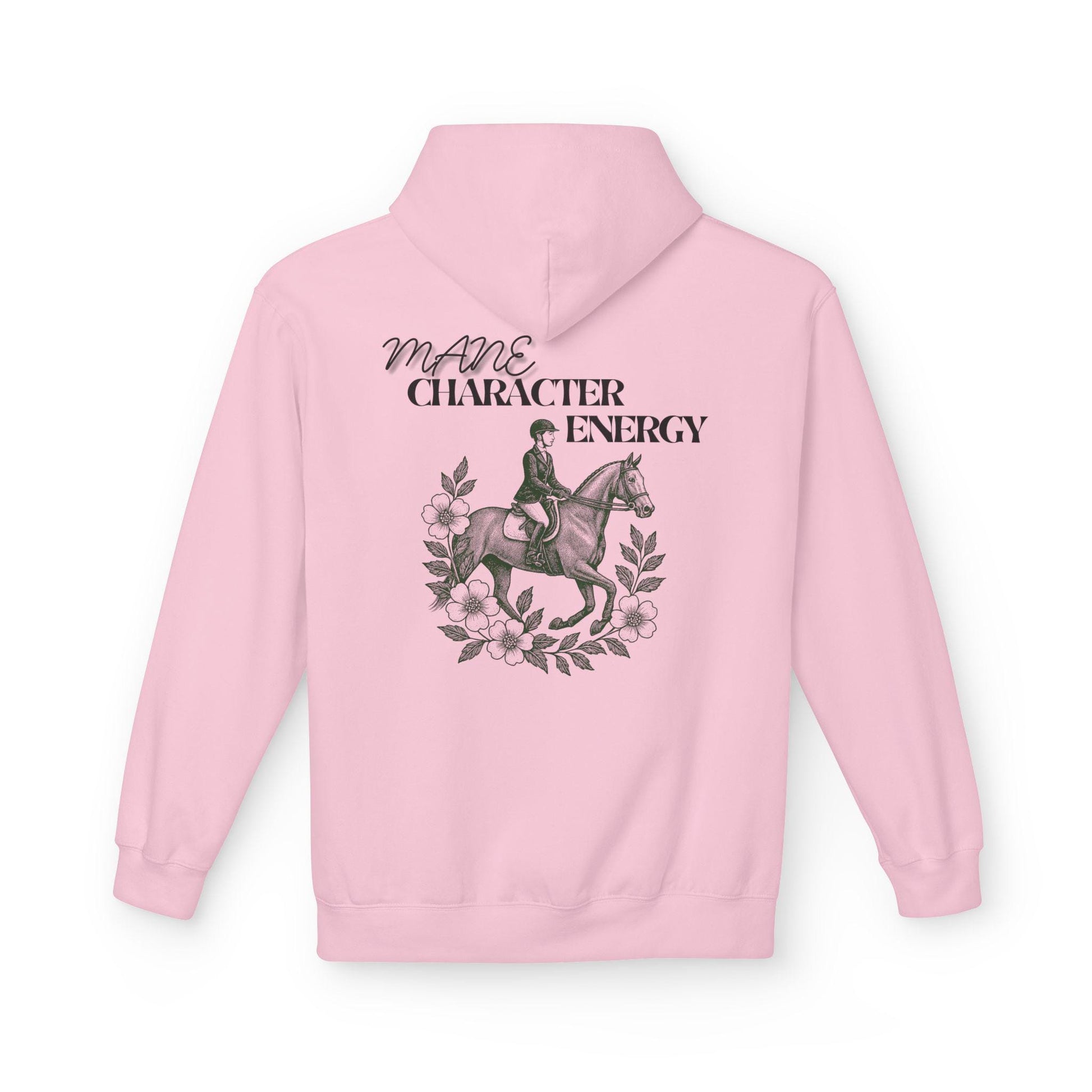Equestrian Character Energy Hoodie, Horse Riding Gift, Cozy Fleece Sweatshirt, Unisex Hoodie for Riders, Equine Spirit Apparel