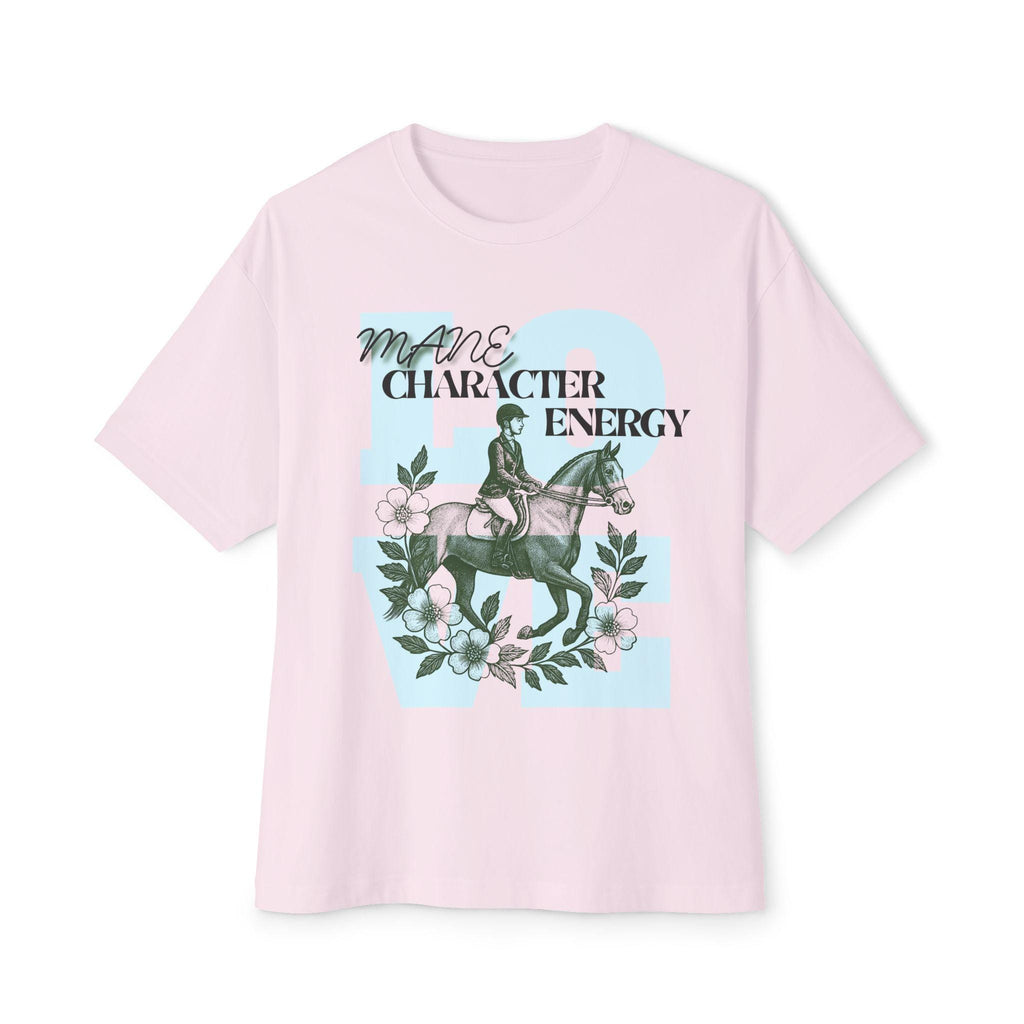 Equestrian Character Energy Oversized Tee, Horse Lover Shirt, Gift for Riders, Casual Tee, Comfortable Apparel, Spring Festival Outfit