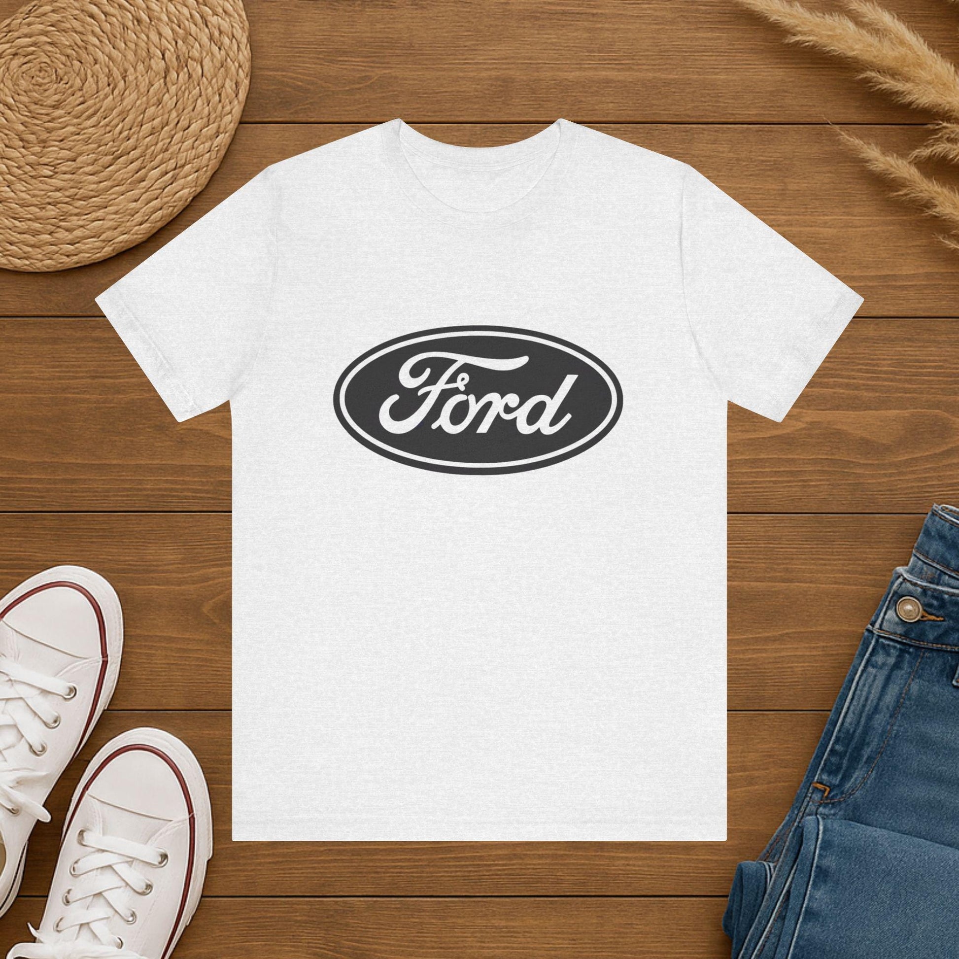 Retro Ford Logo Jersey Tee, Vintage Car Lover Shirt, Unisex Graphic Tee, Ford Fans Gift, Automotive Apparel