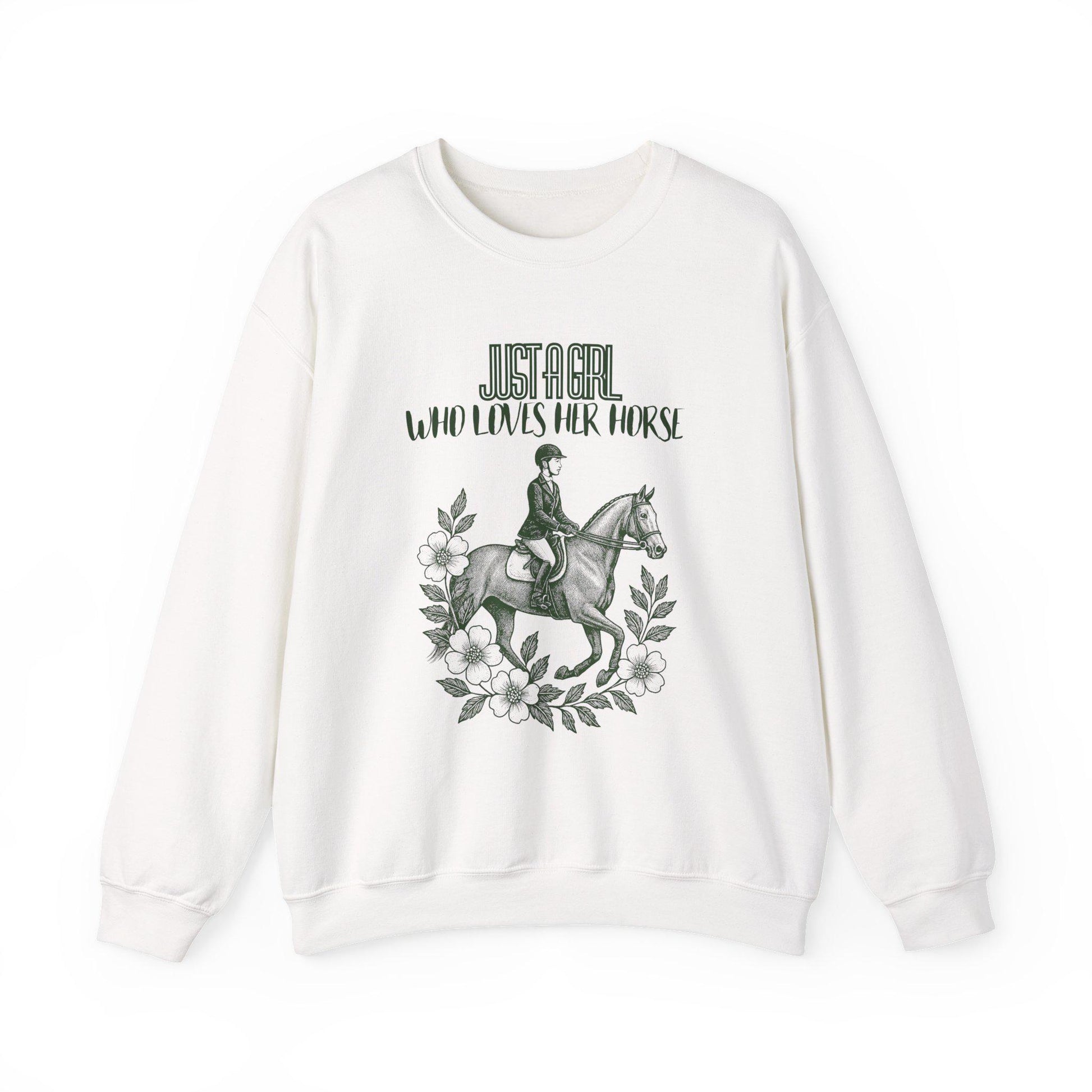 Just a Girl Who Loves Her Horse Sweatshirt, Equestrian Gift, Horse Lover Apparel, Cozy Crewneck, Unique Equine Sweatshirt, Gift for Her