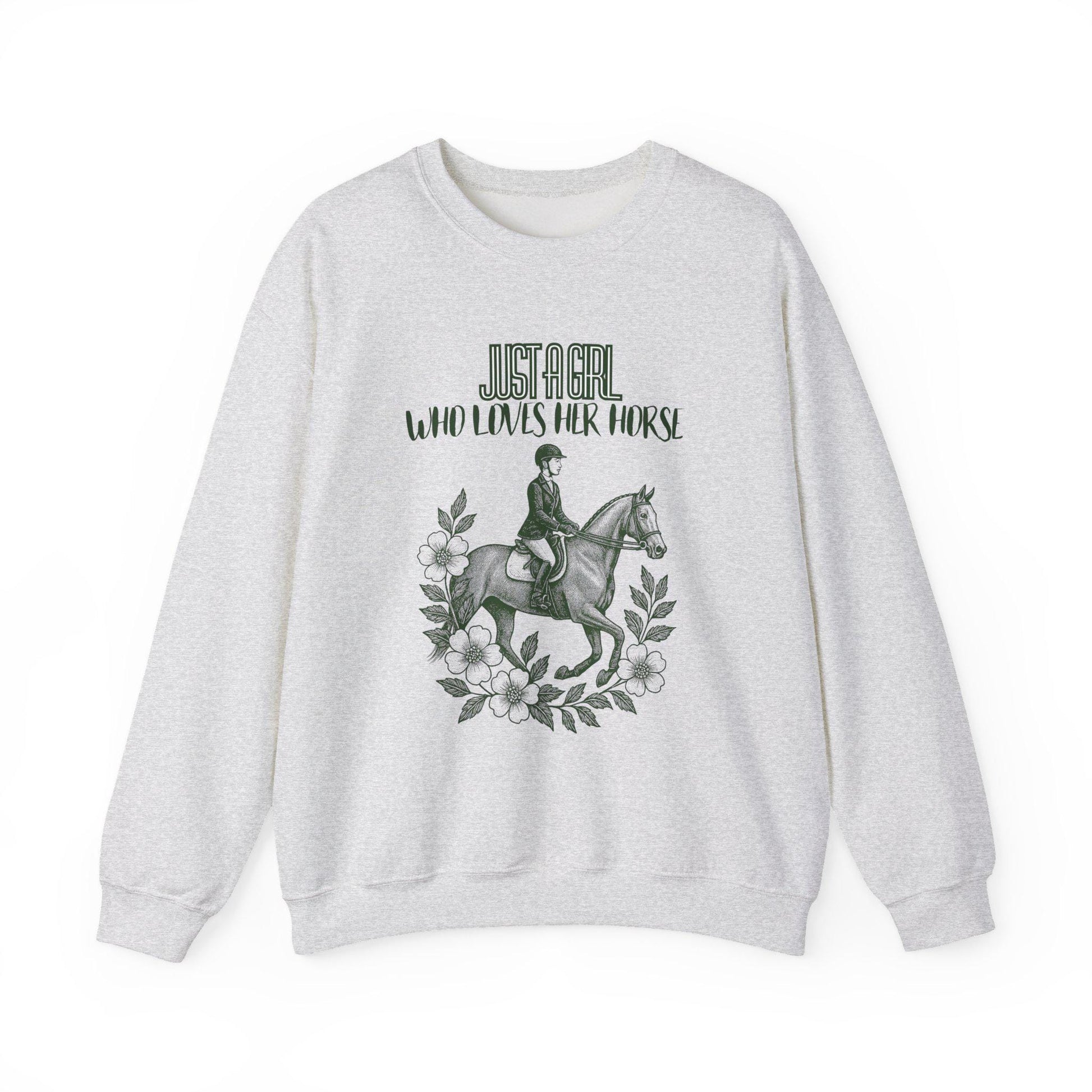 Just a Girl Who Loves Her Horse Sweatshirt, Equestrian Gift, Horse Lover Apparel, Cozy Crewneck, Unique Equine Sweatshirt, Gift for Her