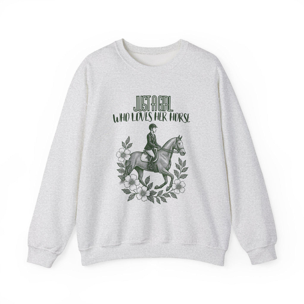 Just a Girl Who Loves Her Horse Sweatshirt, Equestrian Gift, Horse Lover Apparel, Cozy Crewneck, Unique Equine Sweatshirt, Gift for Her