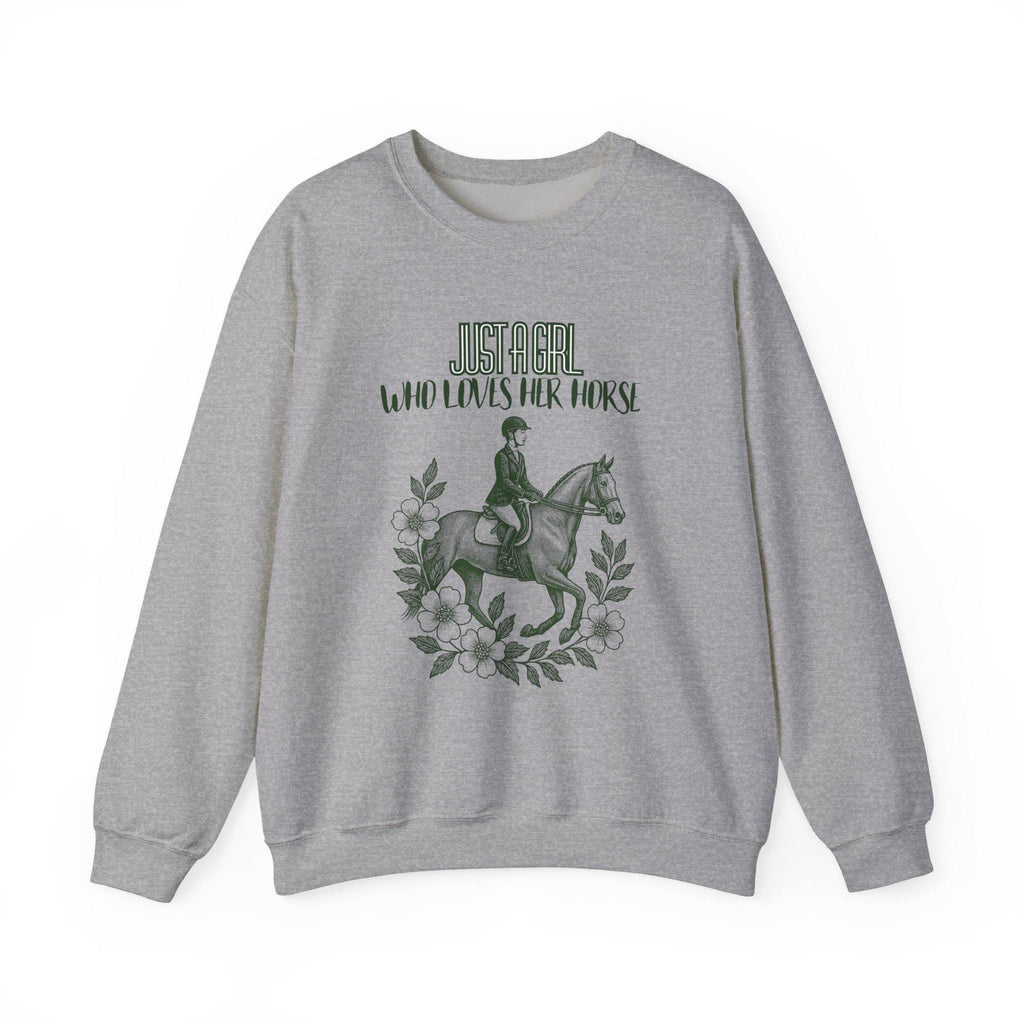 Just a Girl Who Loves Her Horse Sweatshirt, Equestrian Gift, Horse Lover Apparel, Cozy Crewneck, Unique Equine Sweatshirt, Gift for Her