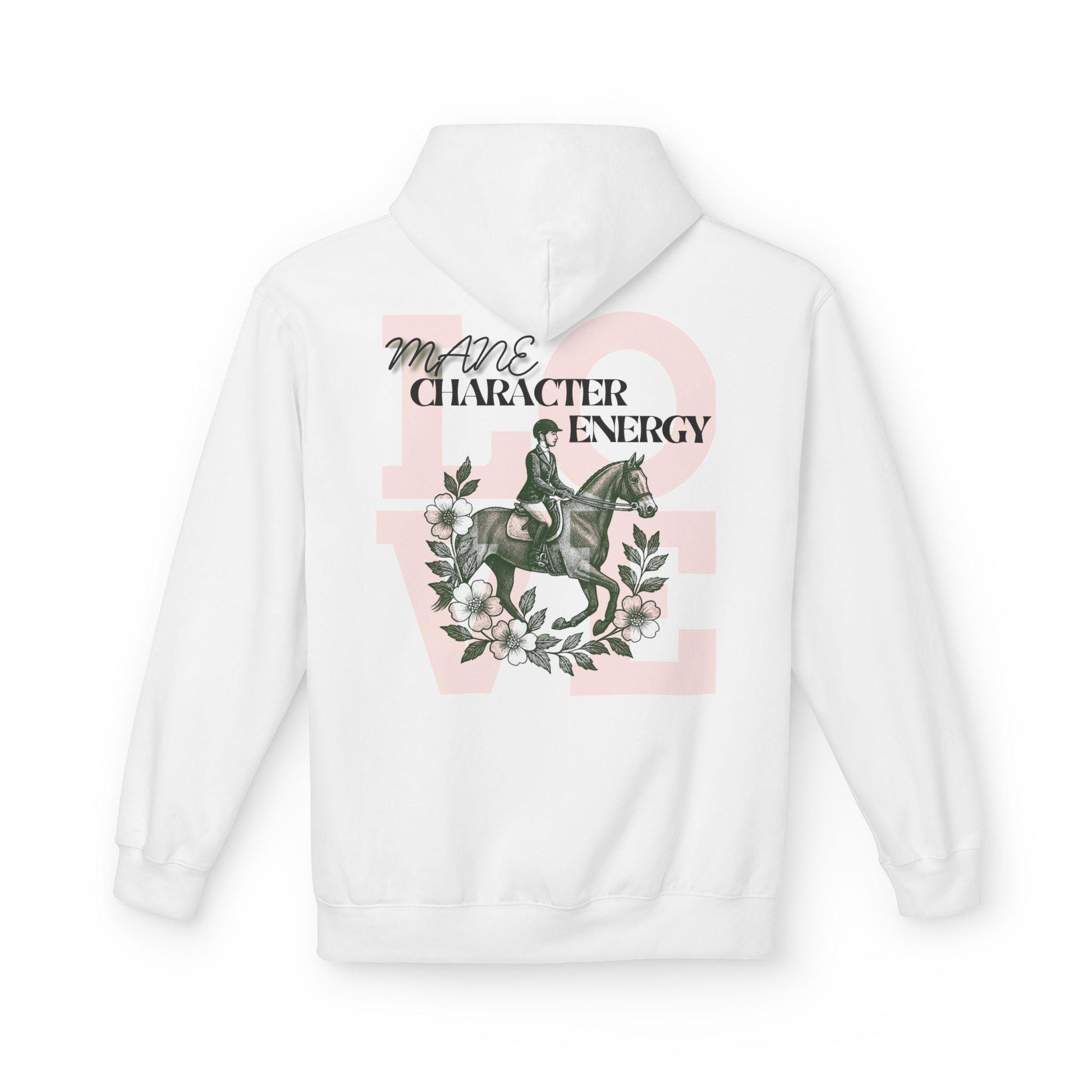 Equestrian Character Energy Hoodie, Horse Riding Gift, Cozy Fleece Sweatshirt, Unisex Hoodie for Riders, Equine Spirit Apparel