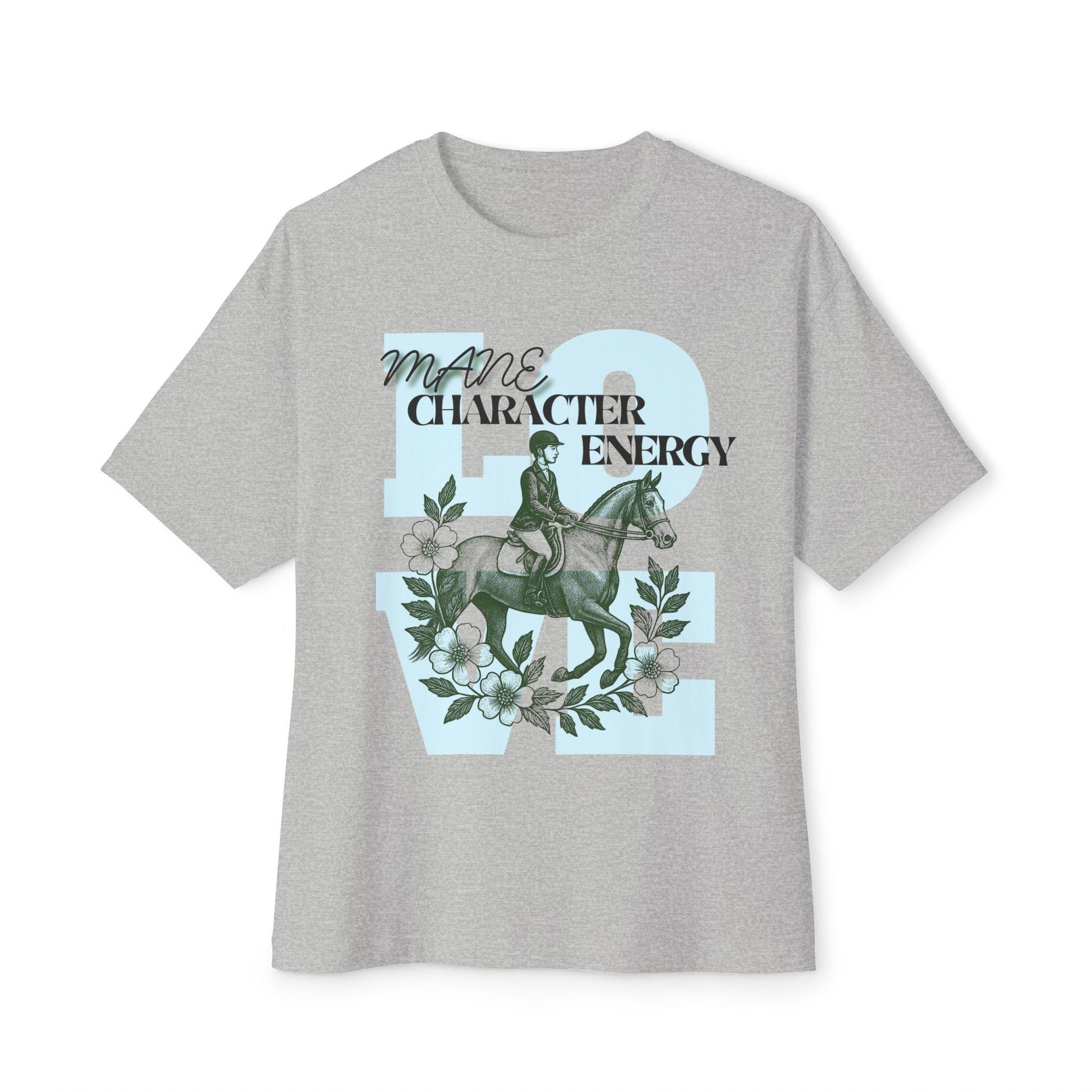 Equestrian Character Energy Oversized Tee, Horse Lover Shirt, Gift for Riders, Casual Tee, Comfortable Apparel, Spring Festival Outfit