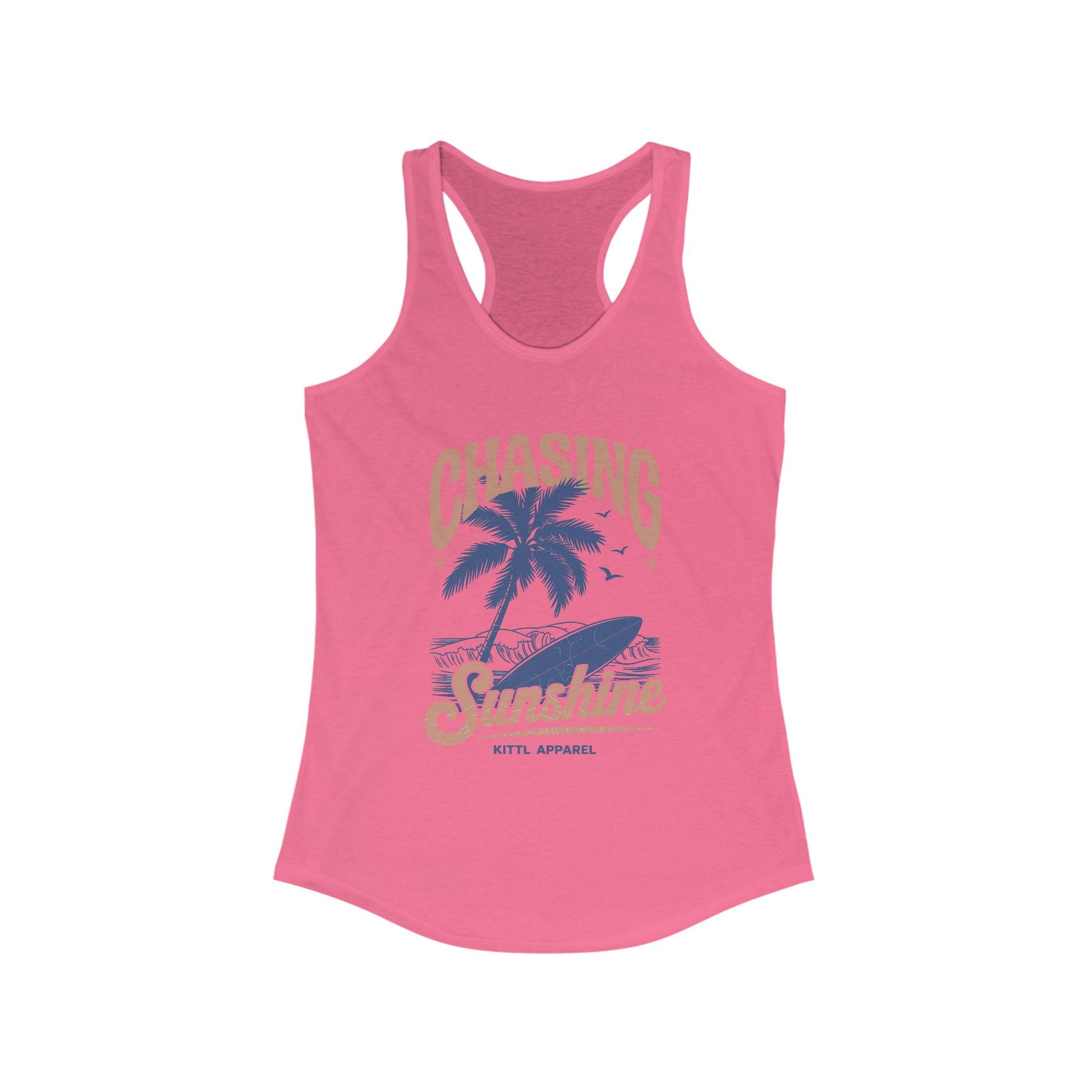 Chasing Sunshine Racerback Tank, Summer Tank Top, Beachwear, Workout Shirt, Gift for Beach Lovers, Vacation Apparel