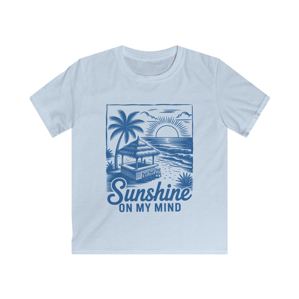 Kids Summer Tee - Sunshine on My Mind, Tropical Kids Shirt, Vacation Outfit, Beach Day Top, Gift for Ocean Lovers