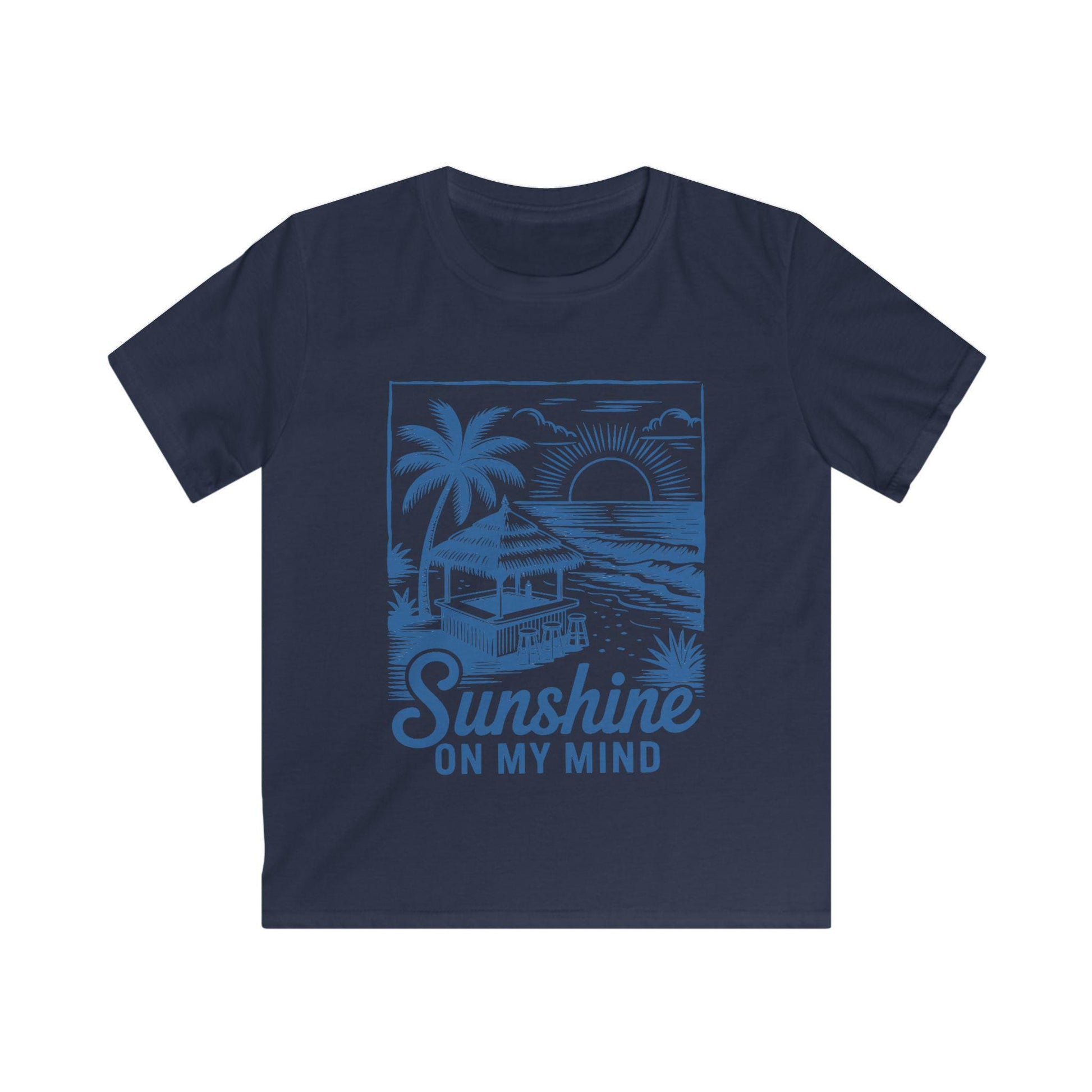 Kids Summer Tee - Sunshine on My Mind, Tropical Kids Shirt, Vacation Outfit, Beach Day Top, Gift for Ocean Lovers