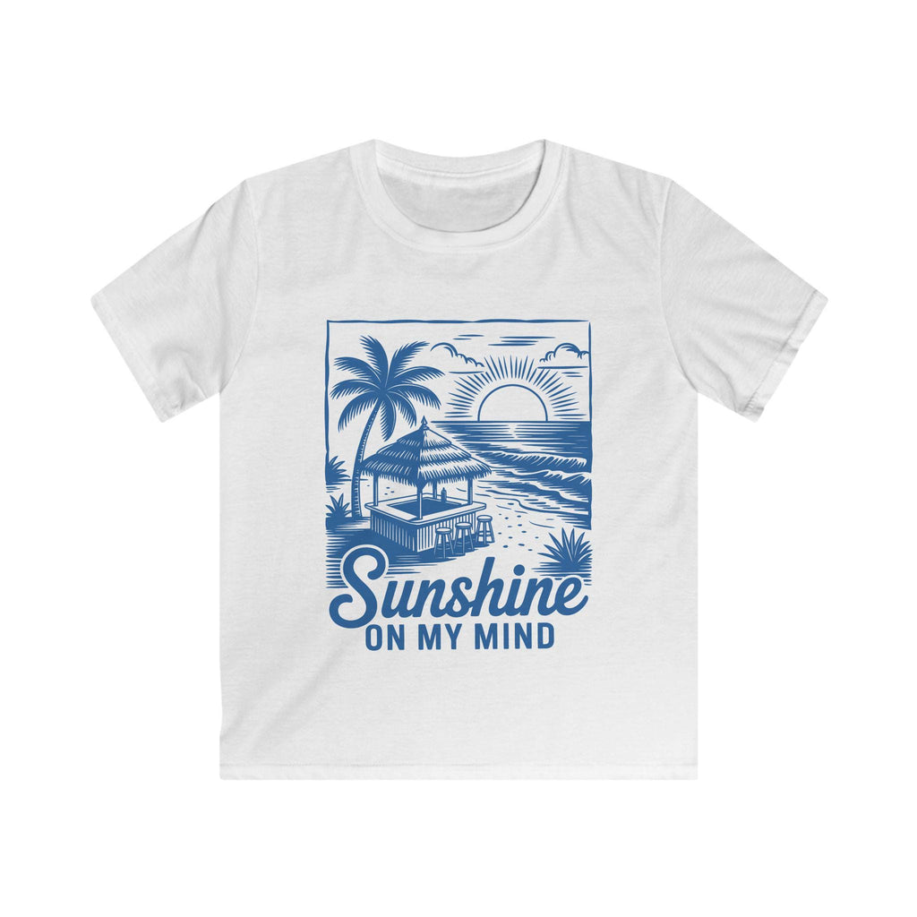 Kids Summer Tee - Sunshine on My Mind, Tropical Kids Shirt, Vacation Outfit, Beach Day Top, Gift for Ocean Lovers