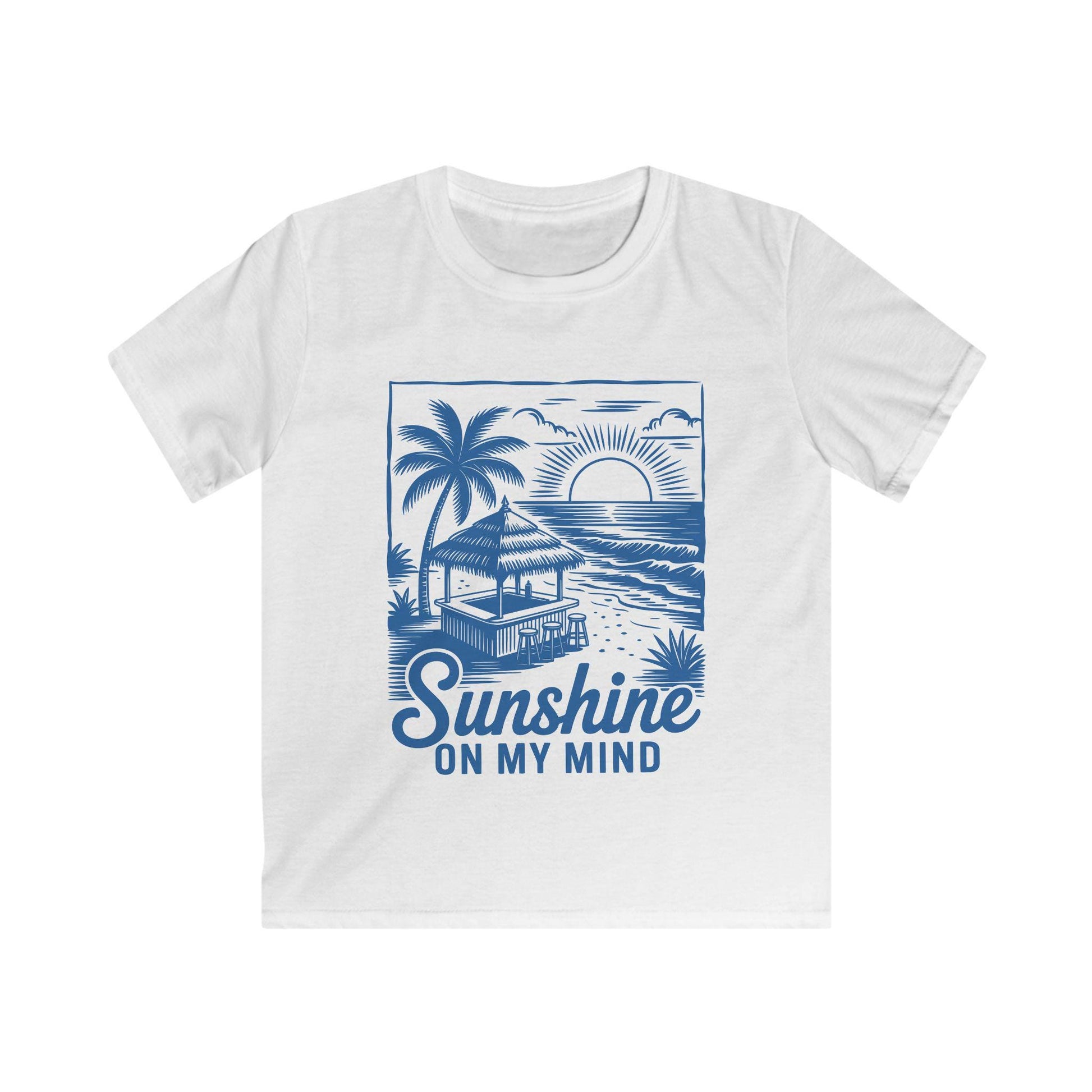 Kids Summer Tee - Sunshine on My Mind, Tropical Kids Shirt, Vacation Outfit, Beach Day Top, Gift for Ocean Lovers