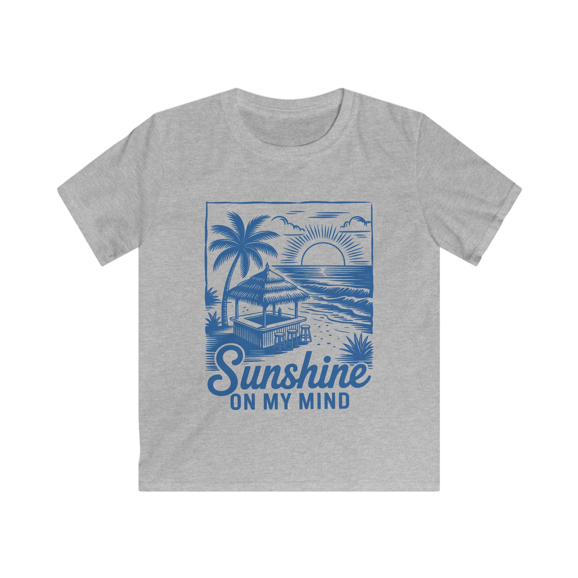 Kids Summer Tee - Sunshine on My Mind, Tropical Kids Shirt, Vacation Outfit, Beach Day Top, Gift for Ocean Lovers