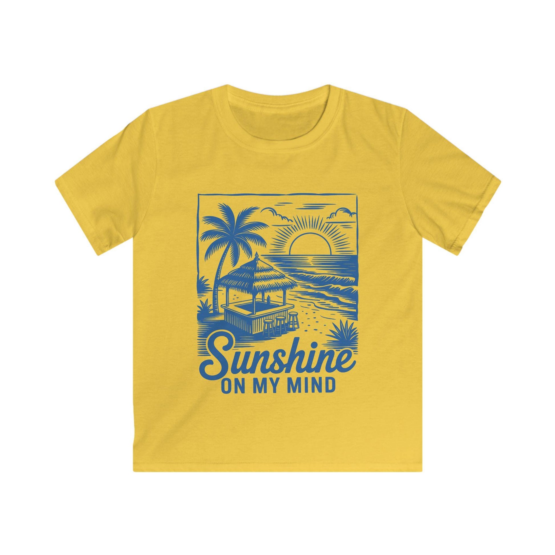 Kids Summer Tee - Sunshine on My Mind, Tropical Kids Shirt, Vacation Outfit, Beach Day Top, Gift for Ocean Lovers
